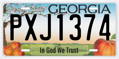 GA license plate PXJ1374