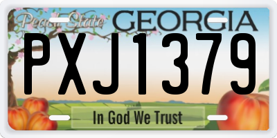 GA license plate PXJ1379