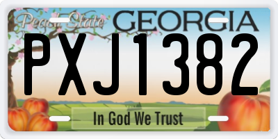 GA license plate PXJ1382