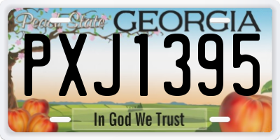 GA license plate PXJ1395