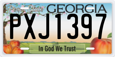 GA license plate PXJ1397