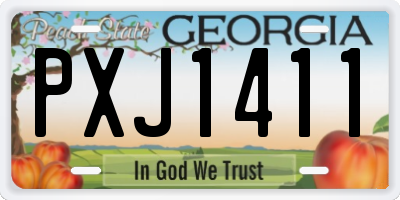 GA license plate PXJ1411