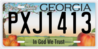 GA license plate PXJ1413