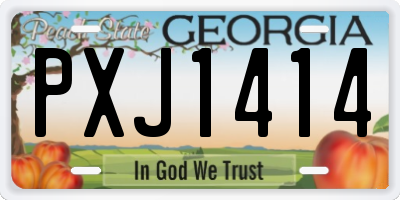 GA license plate PXJ1414