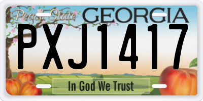 GA license plate PXJ1417