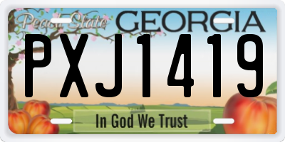 GA license plate PXJ1419