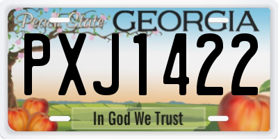 GA license plate PXJ1422