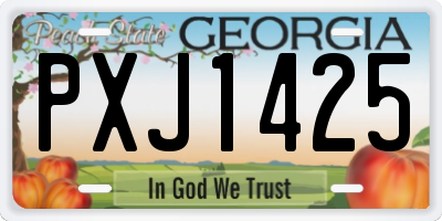 GA license plate PXJ1425