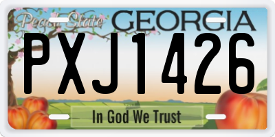 GA license plate PXJ1426