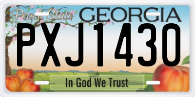 GA license plate PXJ1430