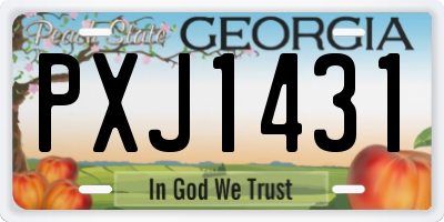 GA license plate PXJ1431