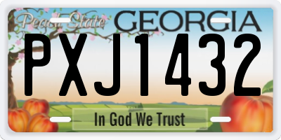 GA license plate PXJ1432