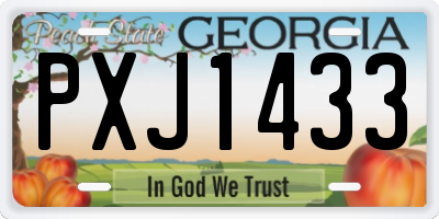GA license plate PXJ1433