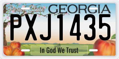 GA license plate PXJ1435