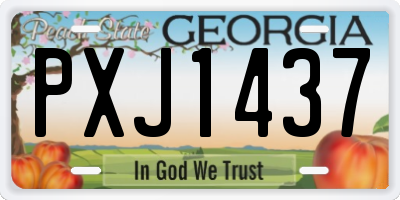 GA license plate PXJ1437