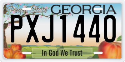 GA license plate PXJ1440