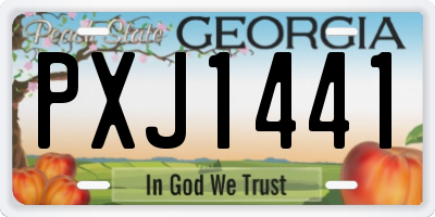 GA license plate PXJ1441