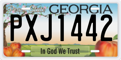 GA license plate PXJ1442
