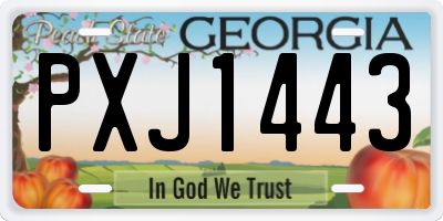 GA license plate PXJ1443
