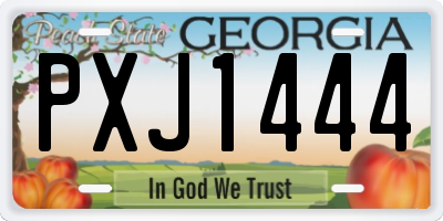 GA license plate PXJ1444