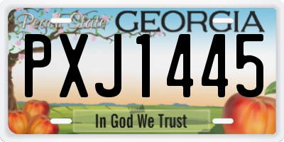 GA license plate PXJ1445