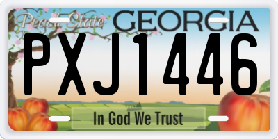 GA license plate PXJ1446