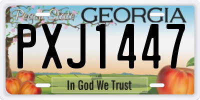 GA license plate PXJ1447