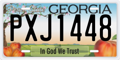 GA license plate PXJ1448