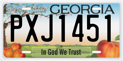 GA license plate PXJ1451