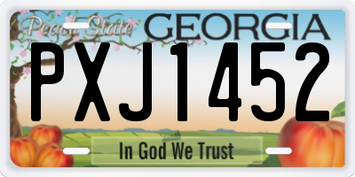 GA license plate PXJ1452