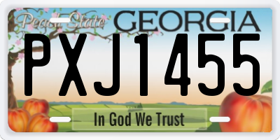 GA license plate PXJ1455