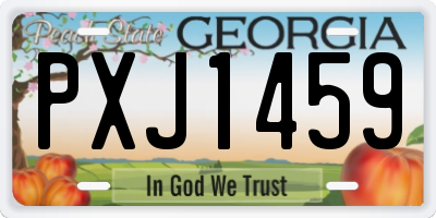 GA license plate PXJ1459