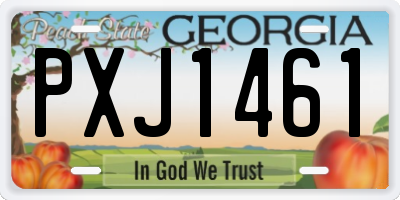 GA license plate PXJ1461