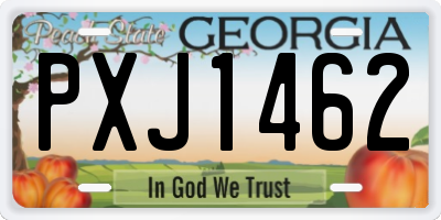 GA license plate PXJ1462