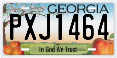 GA license plate PXJ1464