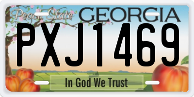 GA license plate PXJ1469