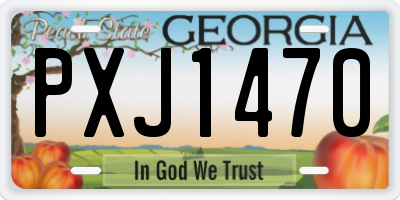 GA license plate PXJ1470
