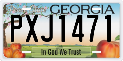 GA license plate PXJ1471