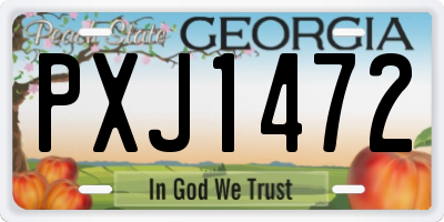 GA license plate PXJ1472
