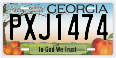 GA license plate PXJ1474