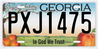 GA license plate PXJ1475