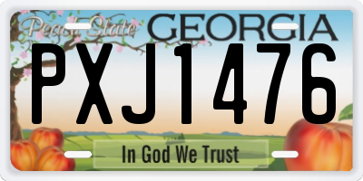 GA license plate PXJ1476