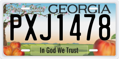 GA license plate PXJ1478