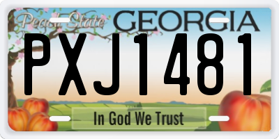GA license plate PXJ1481