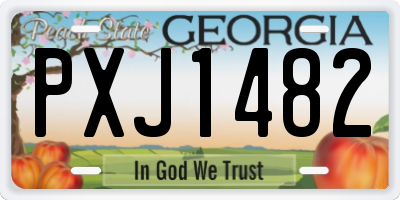 GA license plate PXJ1482