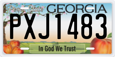 GA license plate PXJ1483