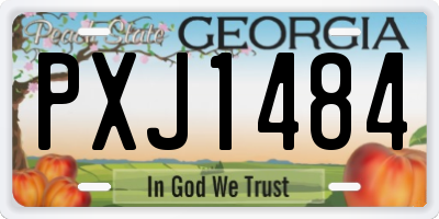 GA license plate PXJ1484
