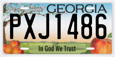 GA license plate PXJ1486