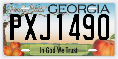 GA license plate PXJ1490