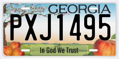 GA license plate PXJ1495